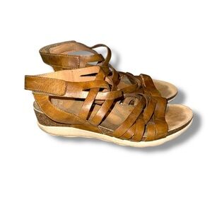 Dansko Mirabella‎ Strappy Brown Leather Sandals Sz 40 EU / 9.5-10 US